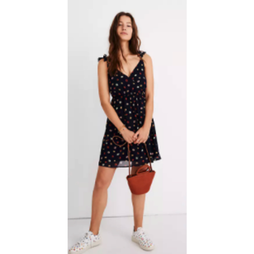 Madewell Navy Floral Casual Dress Sz 6 Womens